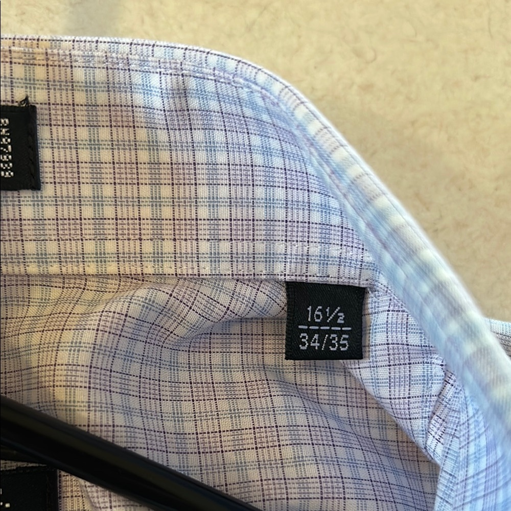 Forsyth of Canada Tailored Fit Gingham Check Button Down Collar Dress Shirt 🩵💜 - Picture 5 of 10